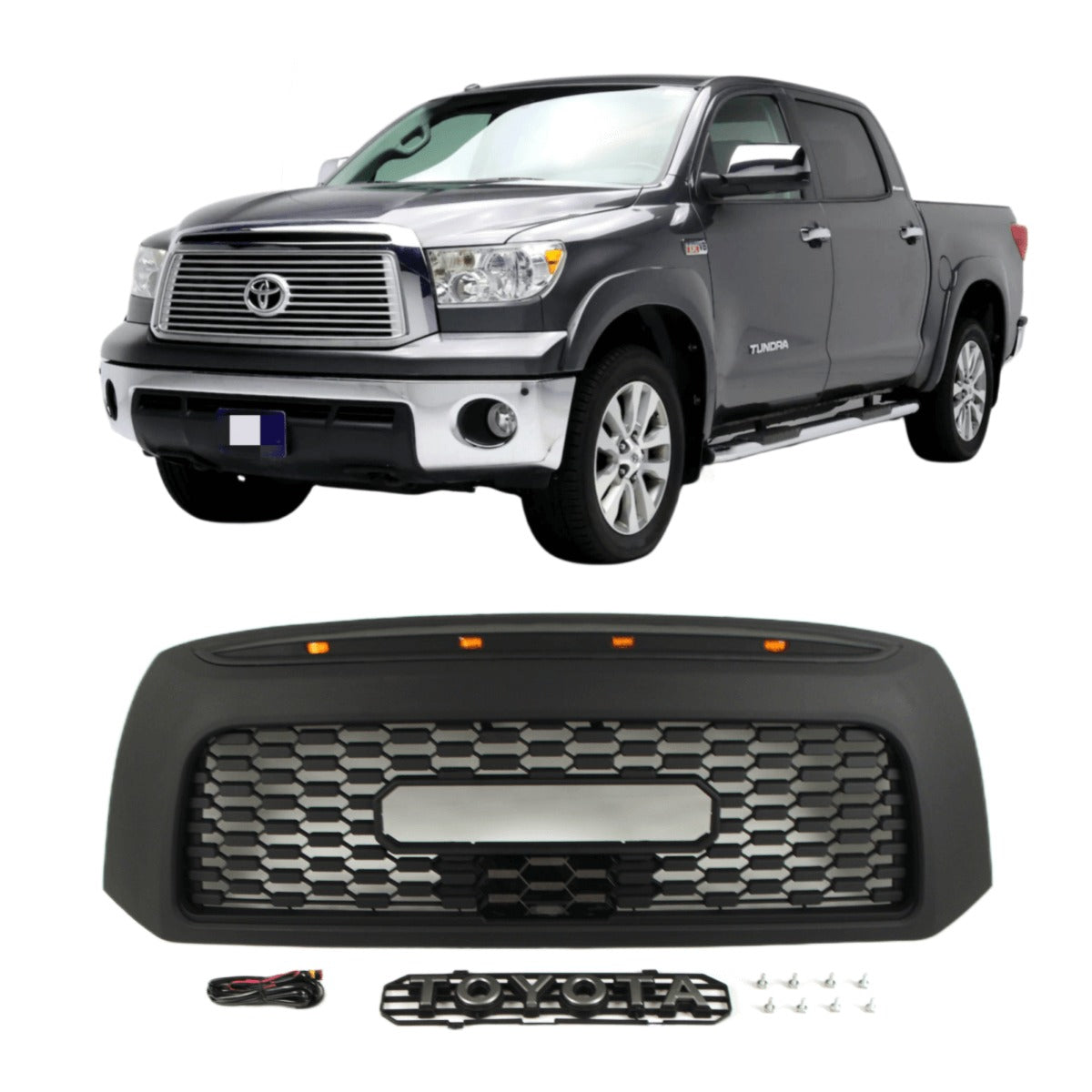 Front Gril For 2007 2013 Toyota Tundra Trd Pro Grill With Lights And L