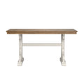 Haidel Brown And White Trestle Gathering Table Brown White Solid Wood
