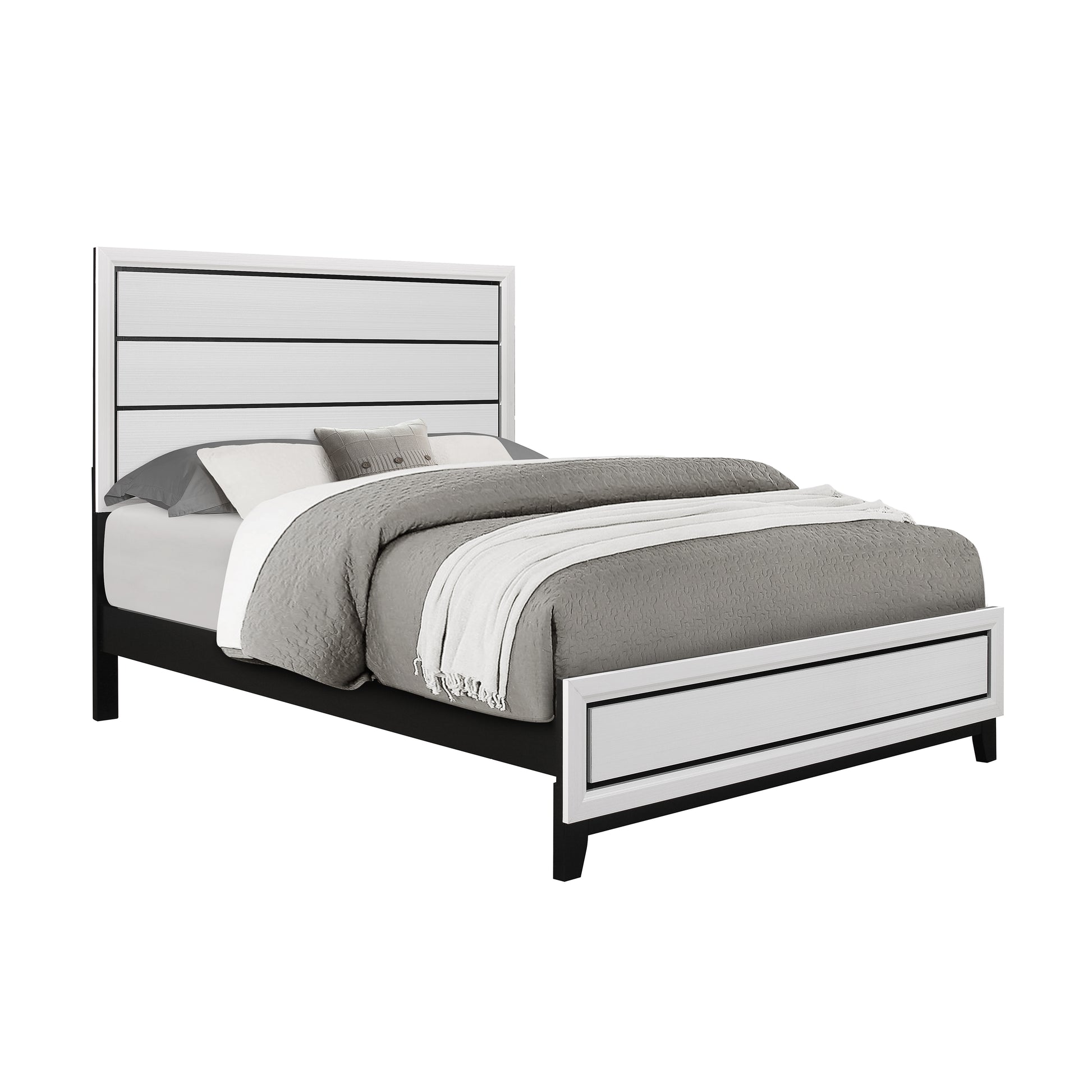 Mirage White Full Bed White Rubber Wood