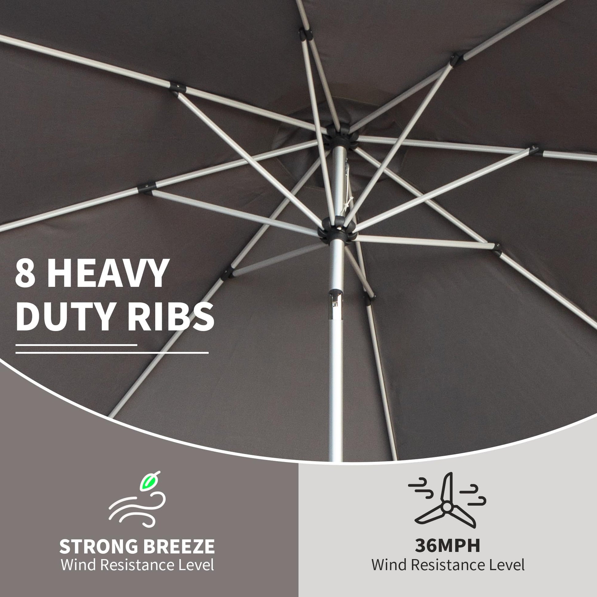 10Ft Patio Umbrella, Outdoor Table Umbrella With Push Button Tilt And 10Ft Patio Umbrella, Outdoor Table Umbrella With Push Button Tilt And