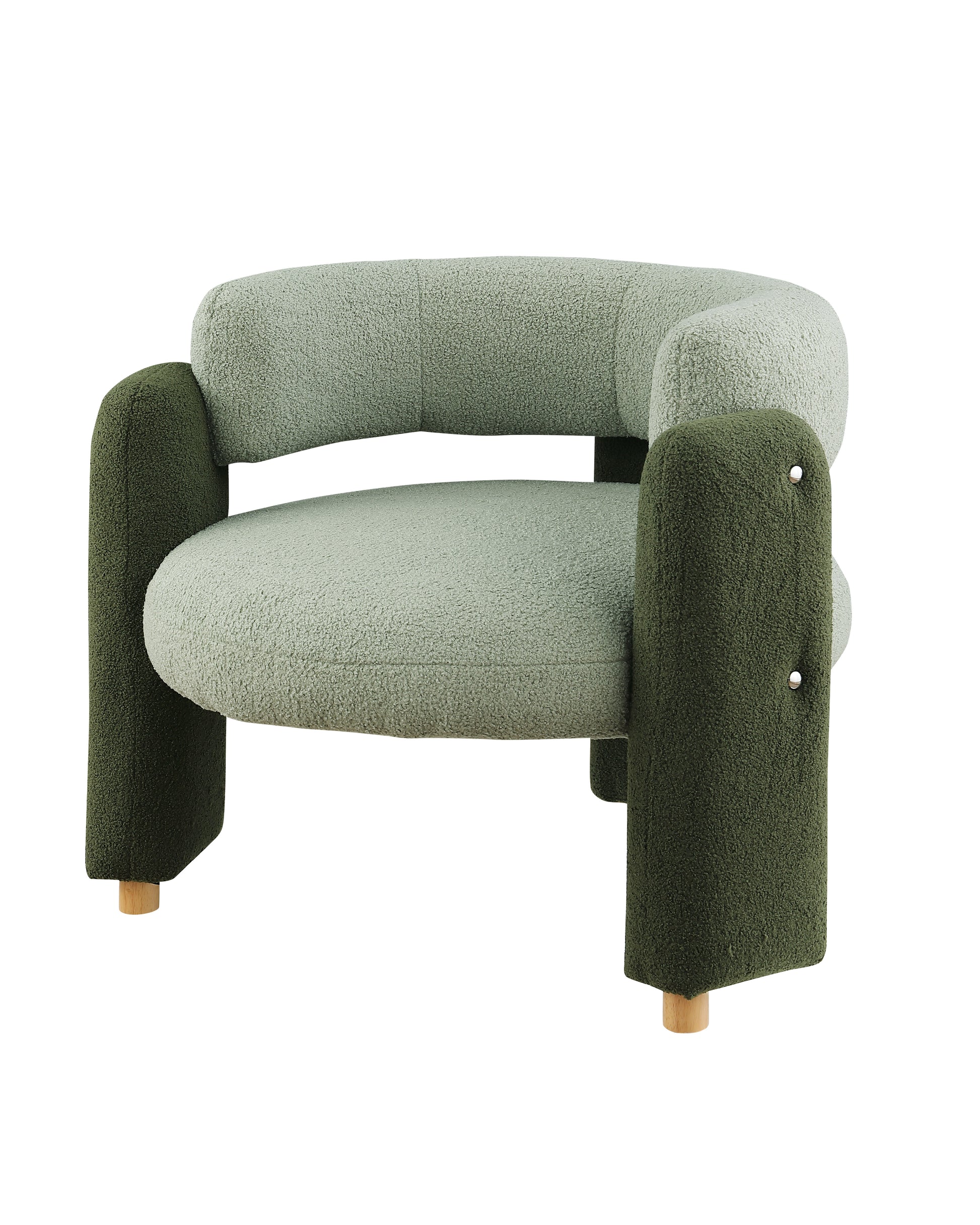 Accent Chair Green Fabric