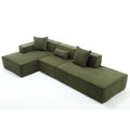 Modular Combination Living Room Sofa Set, Modern Minimalist Sofa, Free Installation Sofa, L Shaped, Italian Minimalist Tofu Block Sofa, Left Hand Facing,Terrycloth Fabric ,Green Green Polyester Primary Living Space Soft Modern Polyester 3 Seat