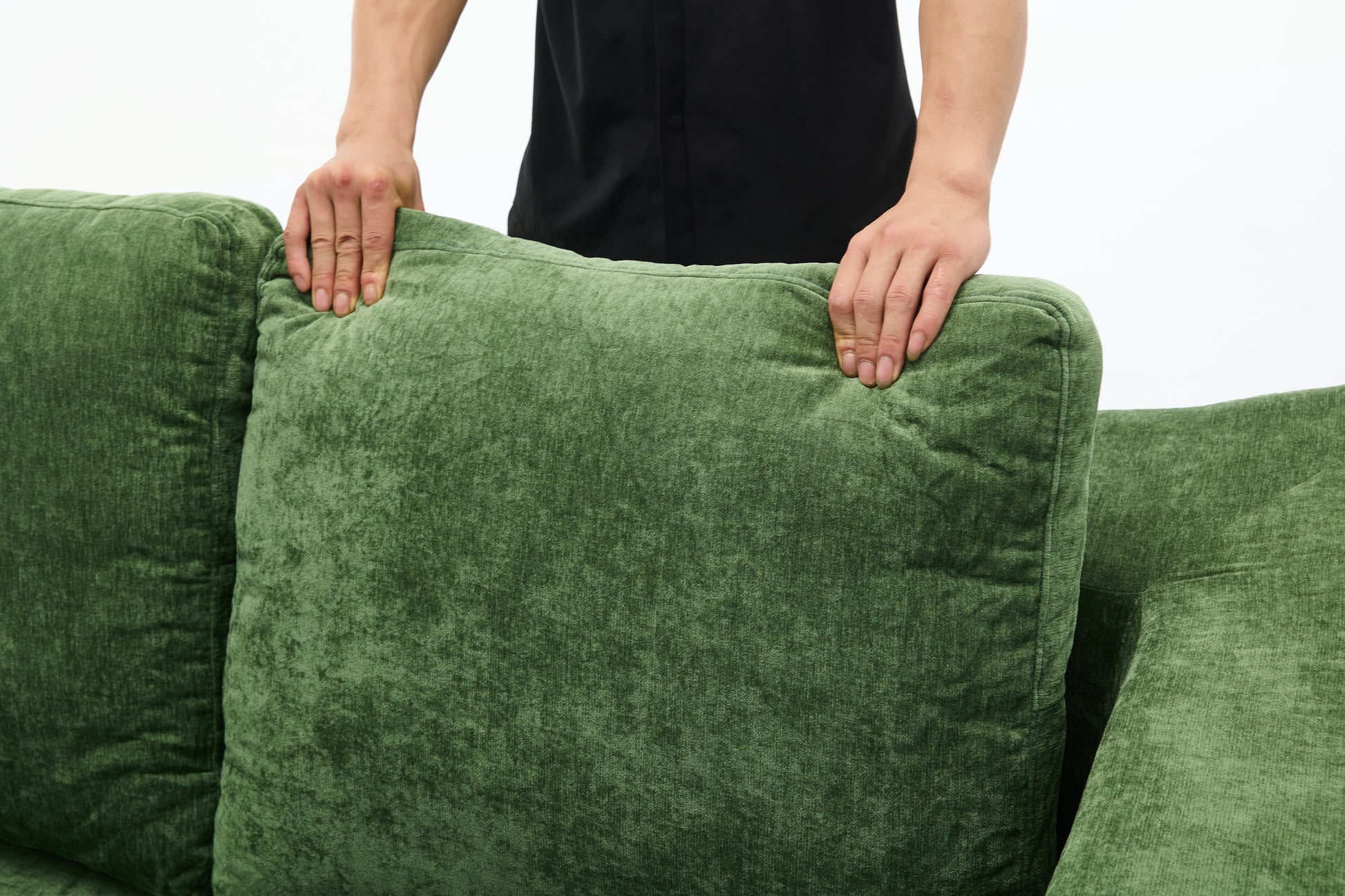 Modern Minimalist Sofa, Fold Out Sofa Bed, Convertible Chair Floor Couch & Sleeping Mattress For Living Room, Bedroom, Apartment, Removable Backrest, Green Green Chenille Soft Vintage Chenille 2 Seat