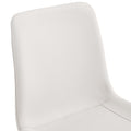 White Artificial Leather Backrest Cushion Dining Chair, Black Metal Legs, Curved Widened Cushion Design For More Comfort, Suitable For Restaurants, Kitchens, Bedrooms, Offices. 6 Chairs 0502 White Black Faux Leather