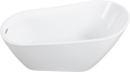 Acrylic Freestanding Bathtub Contemporary Soaking Tub With Chrome Overflow And Drain, High Gloss White Finish, Cupc Certified, 22A04 55 Gloss White Bathroom Freestanding Tubs Soaking Center Acrylic