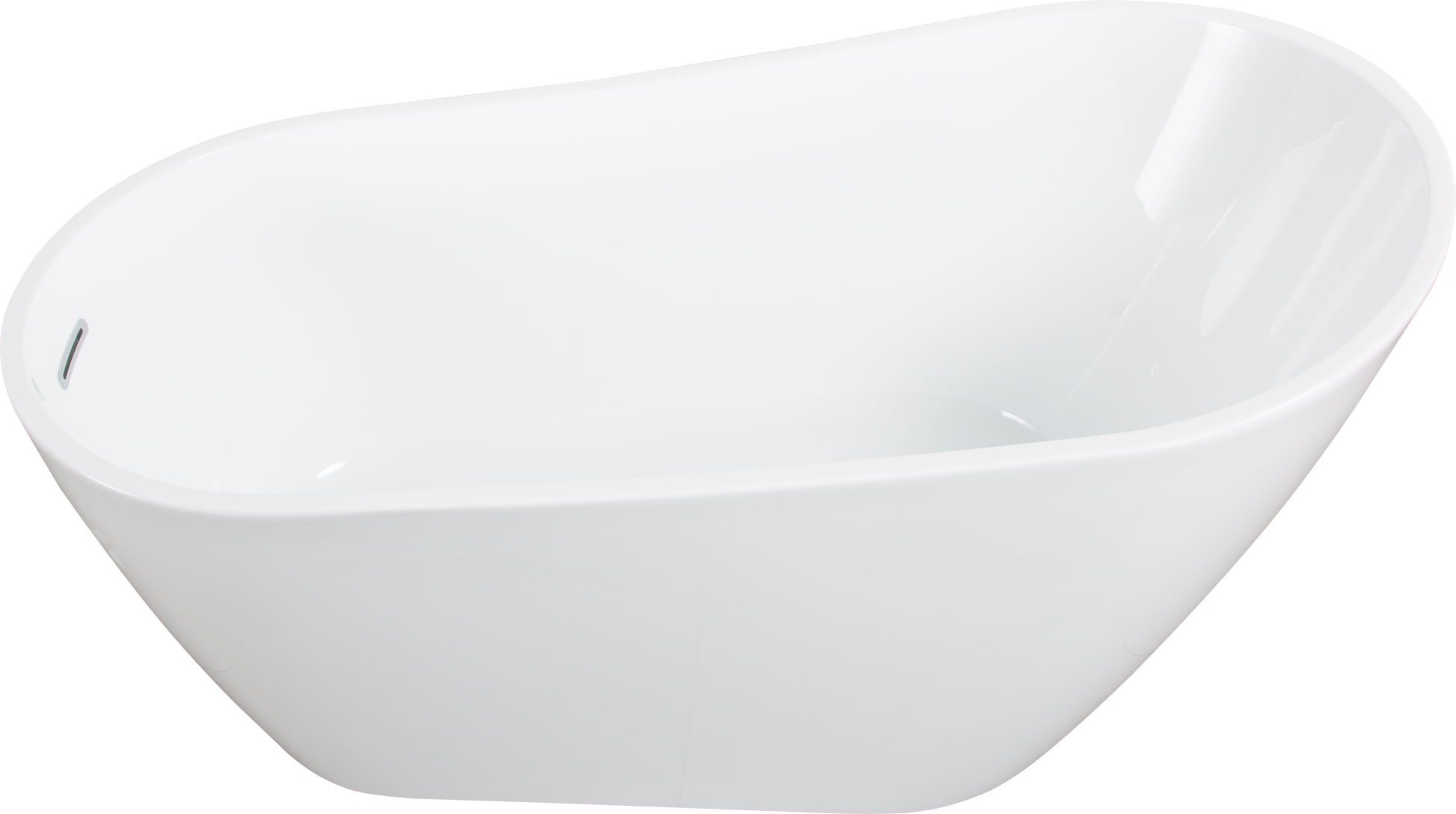 Acrylic Freestanding Bathtub Contemporary Soaking Tub With Chrome Overflow And Drain, High Gloss White Finish, Cupc Certified, 22A04 55 Gloss White Bathroom Freestanding Tubs Soaking Center Acrylic