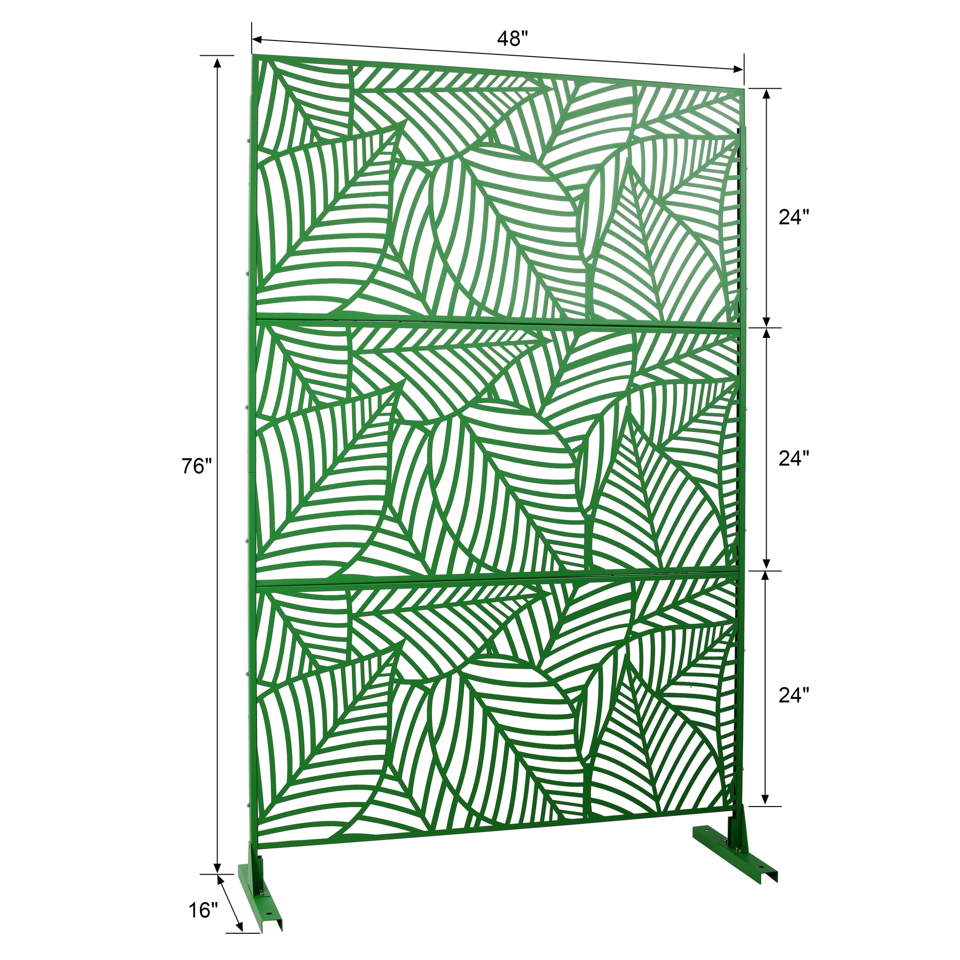 Outdoor & Indoor Privacy Screen Metal Privacy Screen 76" H 48" W, Freestanding Decorative Privacy Screen For Deck Balcony Patio, Privacy Fence Panels For Outside Lawn Garden Ps111 Green Color, Light Green Steel