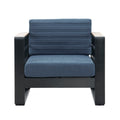 Giovanna Club Chair Blue Fabric Metal