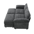 Free Combination Modular Convertible Sectional Sofa Bed Set, 4 Seat Upholstered Sleeper Corner Couch, Deep Seat Loveseat With Ottoman For Living Room, Office, Apartment,2 Colors Gray Chenille 4 Seat