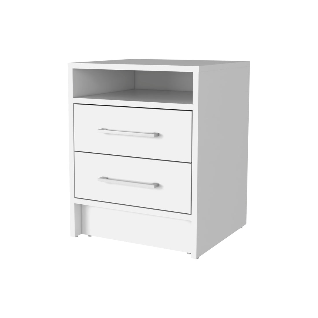 Eastover Nightstand 2.0 In Melamine With Two Drawers White 2 Drawers Bedroom Rectangle Modern Drawers Particle Board Melamine