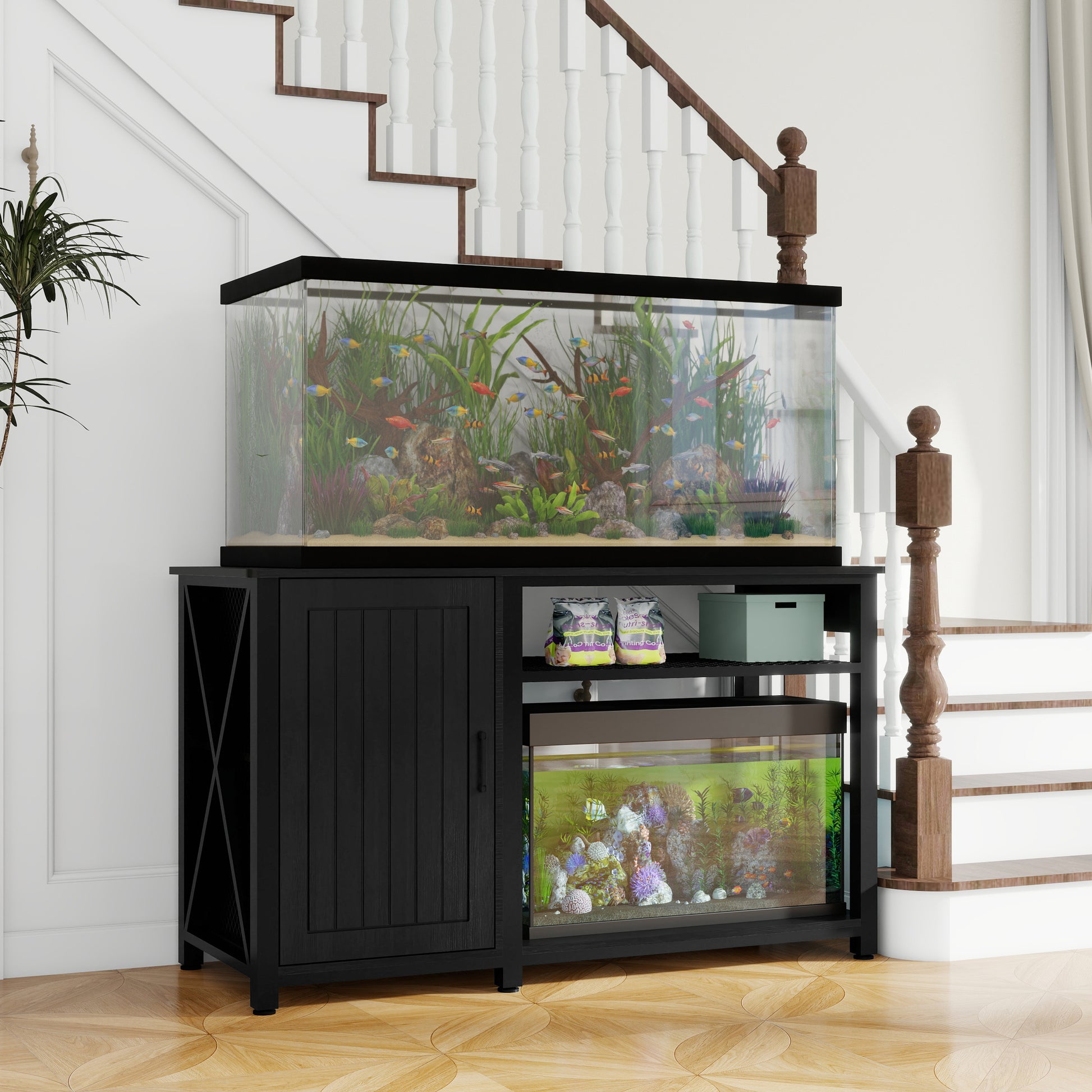 Heavy Duty 55 75 Gallon Aquarium Stand With Power Outlets, Cabinet For Heavy Duty 55 75 Gallon Aquarium Stand With Power Outlets, Cabinet For
