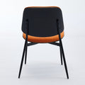 Dining Chairs Set Of 2 Mid Century Modern Retro Faux Leather Chair With Walnut Bentwood Back Upholstered Seat Metal Legs Adjustable Foot For Kitchen Dining Room Chairs Orange Pu Orange Dining Room Classic Set Of 2 Foam Pu Leather