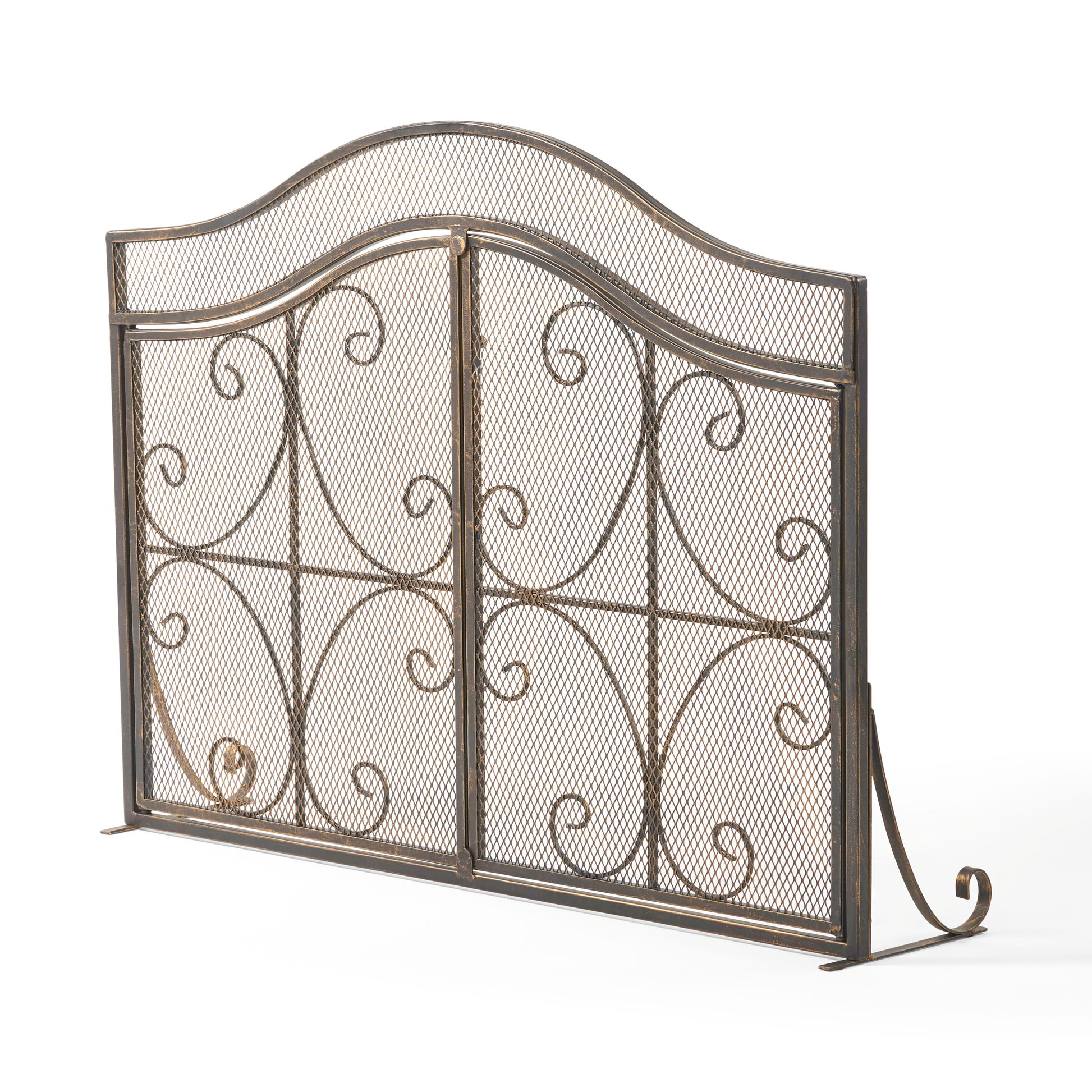 Fire Screen Black Gold Iron