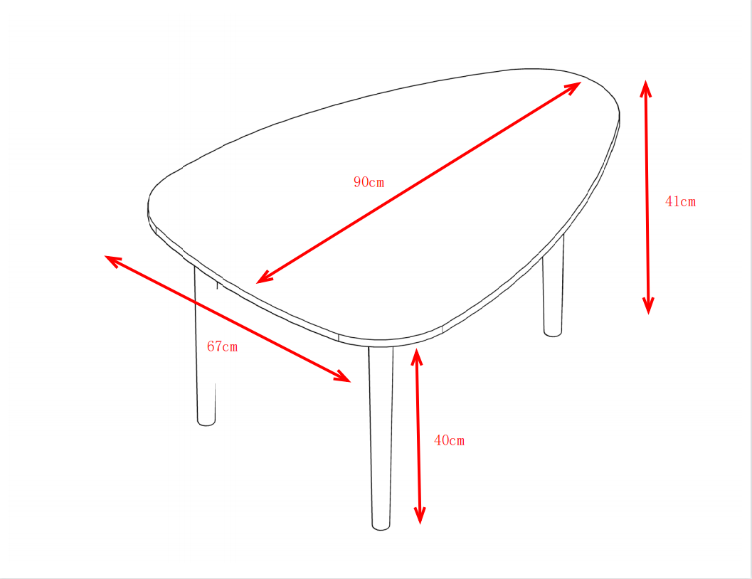 Egg Shape Coffee Table 900 White Oak White Primary Living Space Modern Rubberwood Oval Particle Board Particle Board