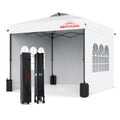 10X10 Pop Up Canopy With Sidewalls, Easy Up Canopy Tent, Heavy Duty Tents For Parties, One Person Set Up Event Tent, White White Steel