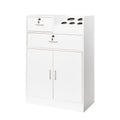 Locking Beauty Salon Storage Cabinet Hair Dryer Holder Stylist Equipment Drawer White Mdf