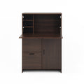 Desk Cabinet, With Storage Drawer & Shelves, Fold Up Desktop, Ideal For Home, Office, Dormitory, Small Spaces W31.49