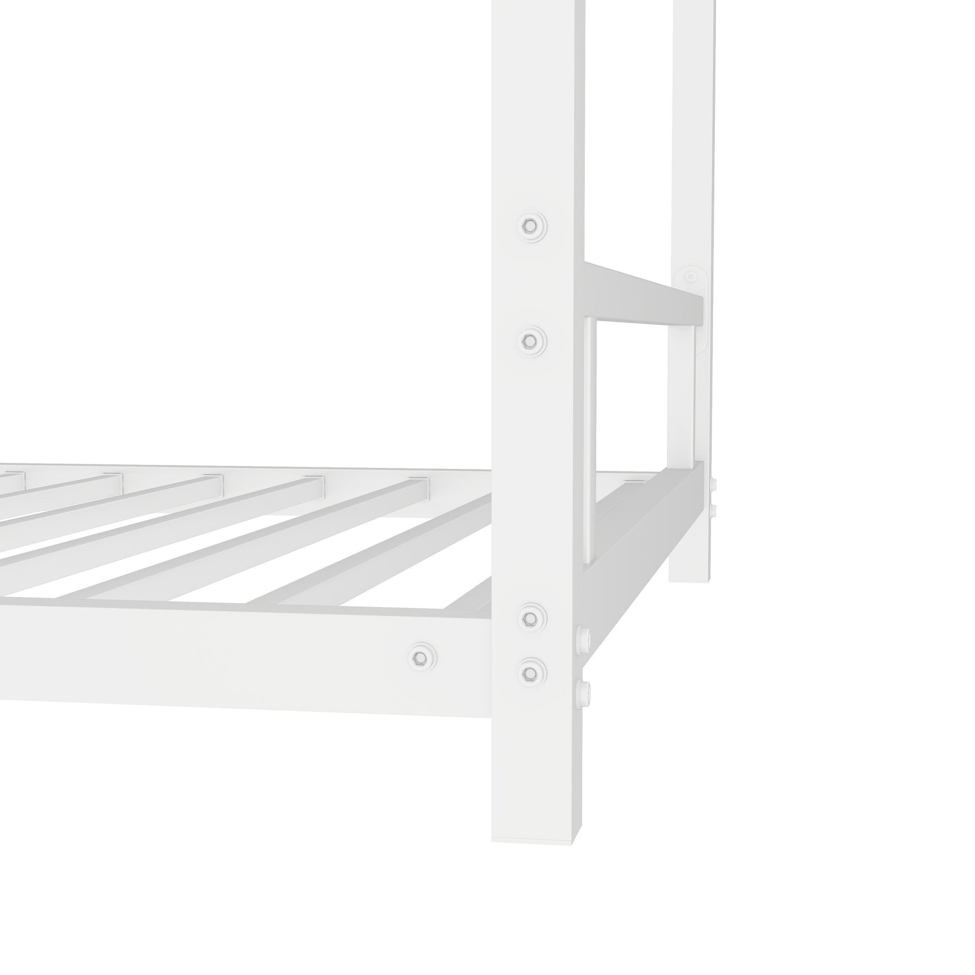 Metal Twin Over Twin Bunk Bed Heavy Duty Sturdy Metal Noise Reduced Safety Guardrail No Box Spring Needed,White Twin White Metal Metal
