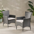 Malta Dining Chair Set Of 2 Grey Wicker