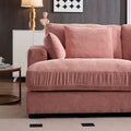 89.76 Inch Double Sleeper Sofa Cloud Couch Soft Fluffy Fabric Upholstery With Square Armrests,Comfor Daybed With Over Wide Sofa Bed,Modern Beanbag For Living Room Apartment,Pink Pink Fabric 2 Seat