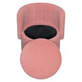 360 Degree Swivel Back Sofa Chair With Storage Space, Suitable For Bedroom And Living Room Pink Pink Boucle