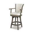 Williams 27In Swivel Counter Height Bar Stool, Natural White Linen White Foam Linen