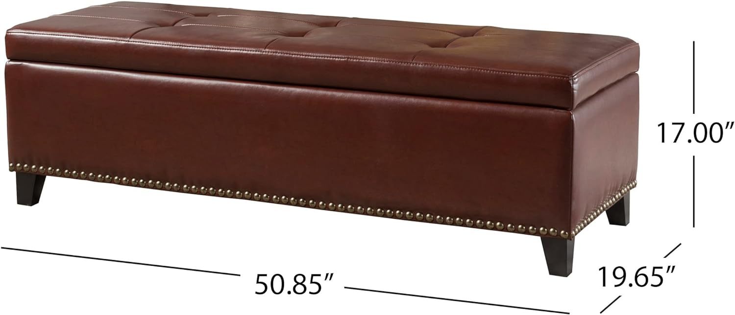Baltimore Ottoman Chestnut Leather