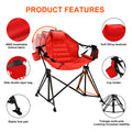 Hammock Camping Chair Folding 350 Lbs Foldable Portable Rocking Chairs For Adults Outside Swinging Camp With Stand Lawn Garden Hanging Outdoor Red Iron