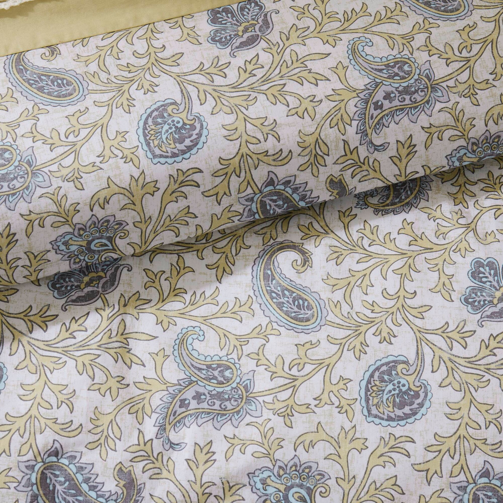 9 Piece Cotton Percale Comforter Set Yellow King King Yellow Polyester