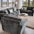 Romeo Grey Loveseat Grey Wood Polyester Blend