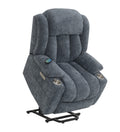 Omarion Power Recliner W Lift, Heating & Massage, Blue Velvet Lv02996 Blue Upholstered