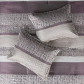 7 Piece Jacquard Comforter Set Purple Queen Queen Purple Polyester
