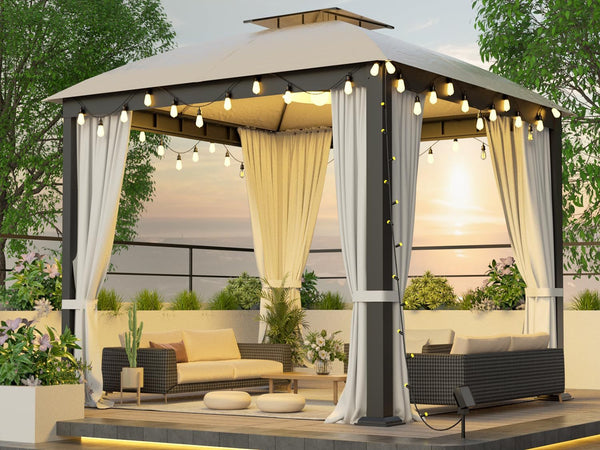 世界の家具大百科 & GAZEBO 10X10Ft Softtop Metal Gazebo With Mosquito Net&Sunshade