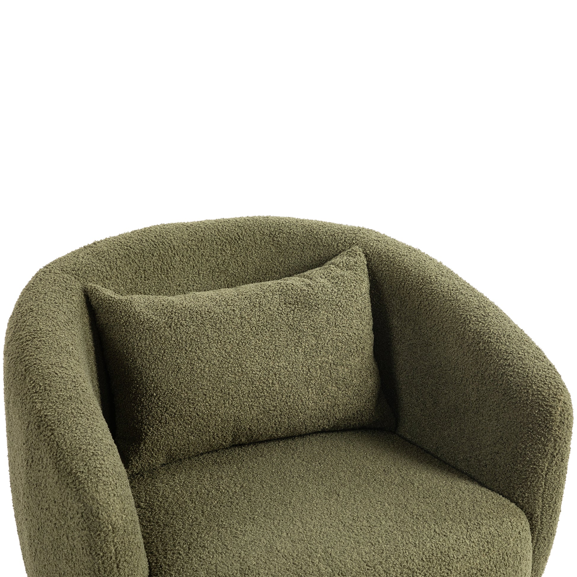 Upholstered Swivel Barrel Armchair With Storage Modern Living Room Side Chair For Bedroom Office Reading Spaces Teddy Fabric Dark Green Dark Green Foam Upholstered