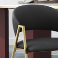 Dining Chair Set Of 2 Black Pu