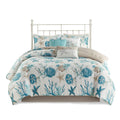 7 Piece Cotton Sateen Comforter Set Aqua Cal King California King Aqua Cotton