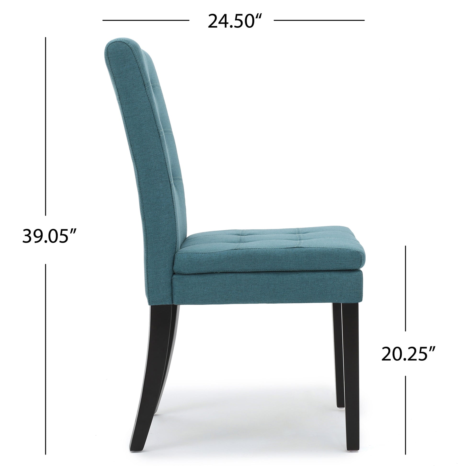 Dining Chair Aqua Blue Wood Fabric