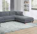 Contemporary Dark Gray 6Pc Modular Sectional Set Corduroy Upholstery Couch 2X Corner Wedge, 2X Armless Chairs 2X Ottomans Living Room Dark Gray Primary Living Space Cushion Back Contemporary,Modern Modular Rubberwood Corduroy 6 Seat