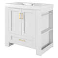 30'' Bathroom Vanity with Seperate Basin Sink, Modern 1-white-adjustable