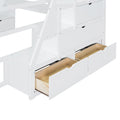 Full Size Loft Bed With 7 Drawers 2 Shelves And Desk White Full White Plywood