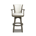 Williams 31In Swivel Bar Stool With Armrests, Natural White Linen White Foam Linen