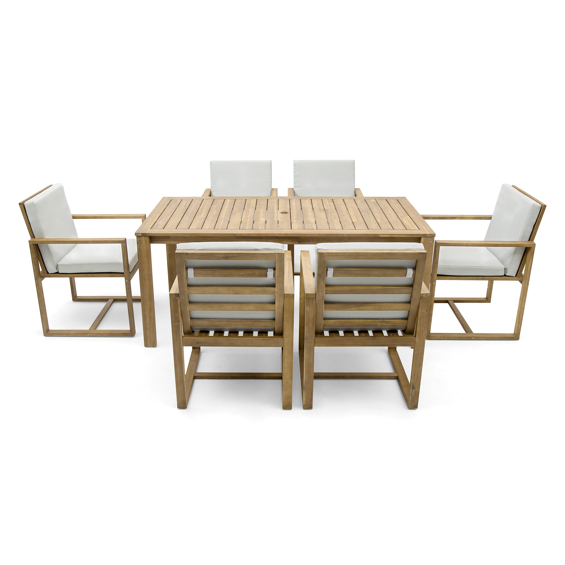 Patio Dining Set Outdoor Dining Table and Chair Set yes-light teak-weather resistant frame-water