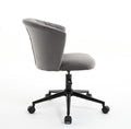 Home Office Chair, Velvet Fabric Swivel Flower Shape Computer Desk Chair For Home Office Or Bedroom Grey Black Foam Polyester Blend