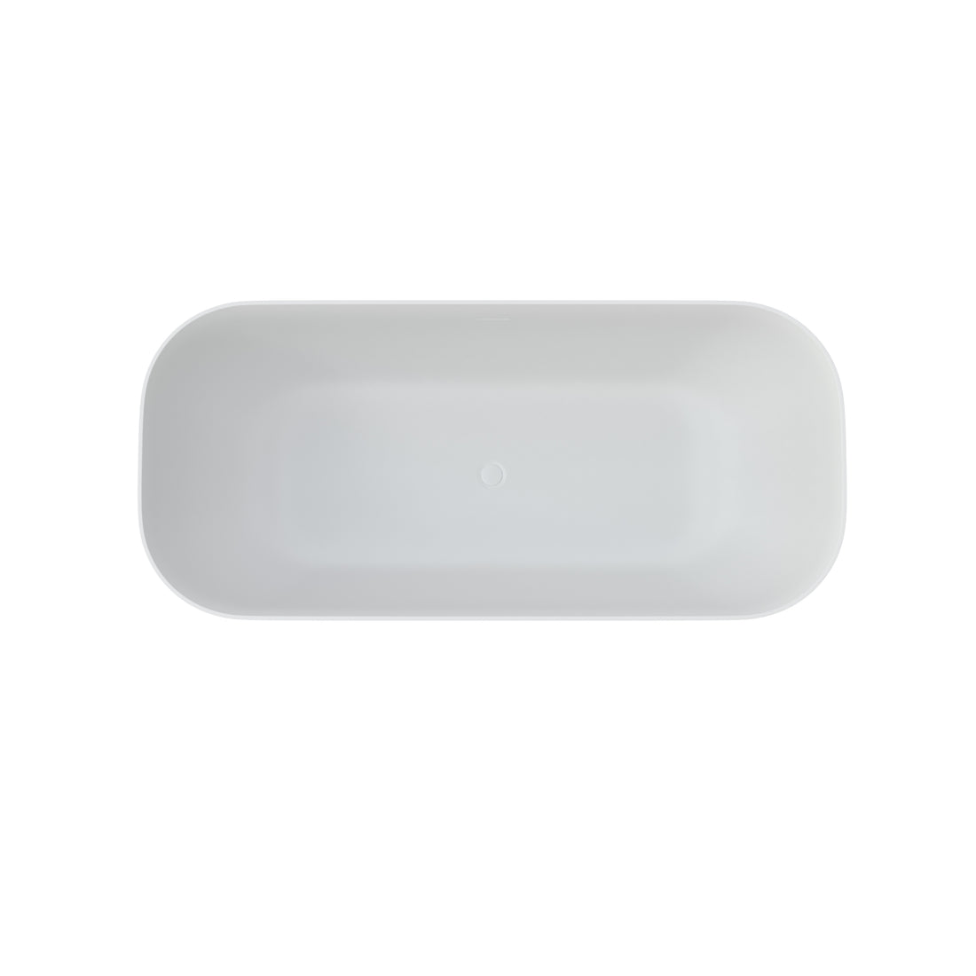 65" Solid Surface Soaking Bathtub Matte White Freestanding Tubs Matte 61 69 In Soaking Center Front Solid Surface