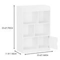 Kids Bookcase, Bookshelf With 6 Compartments, Freestanding Shelves And Cube Organizer, For Bedroom Living Room Office Closet School In White White Mdf