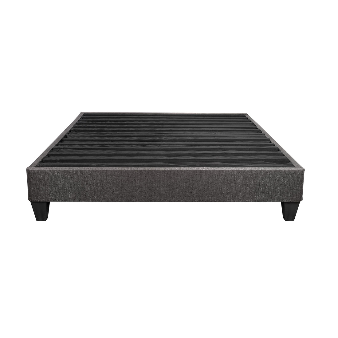 Modern Bedroom Furniture 14 In. Platform Mattress Foundation, Twin Xl Size Upholstered Bed Base, Dark Gray Box Spring Not Required Twin Xl Dark Gray Wood Bedroom Contemporary,Modern Bed Frame