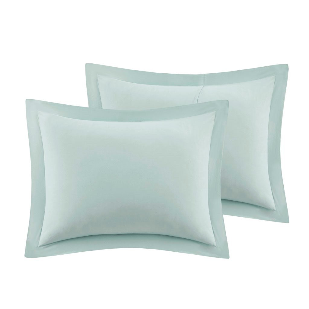 Microcell Down Alternative Comforter Mini Set Queen Blue Microfiber