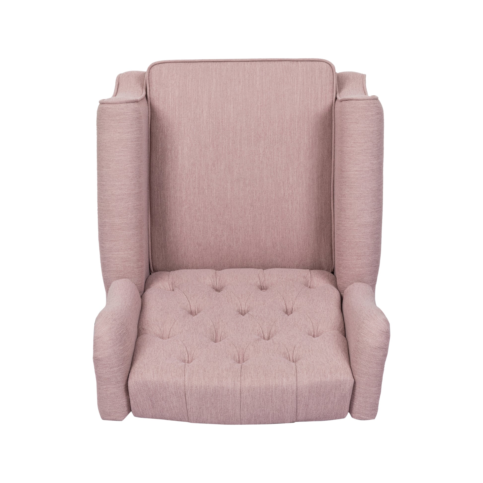 28" Wide Manual Wing Chair Recliner Light Pink Fabric