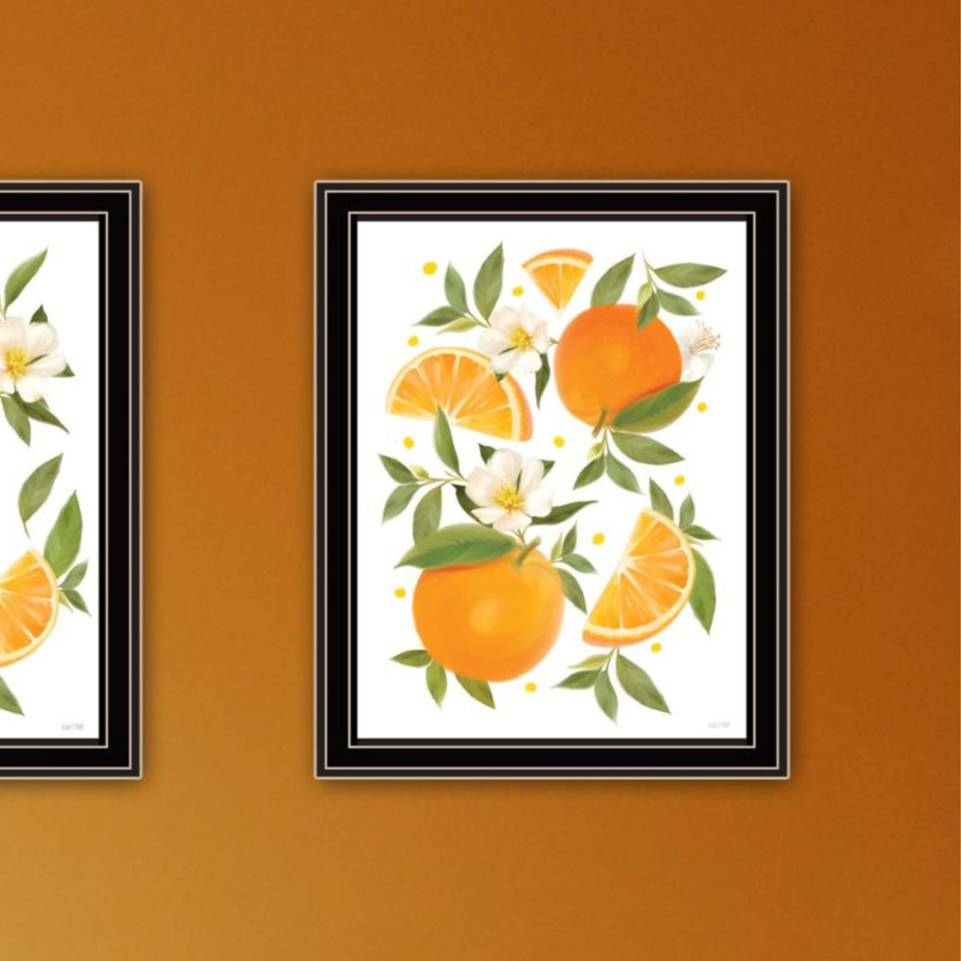 "Sunshine On My Mind Oranges" Framed Wall Art For Living Room, Wall Art Print For Home Decor, Bedroom Wall Art By House Fenway Multicolor Wood Paper