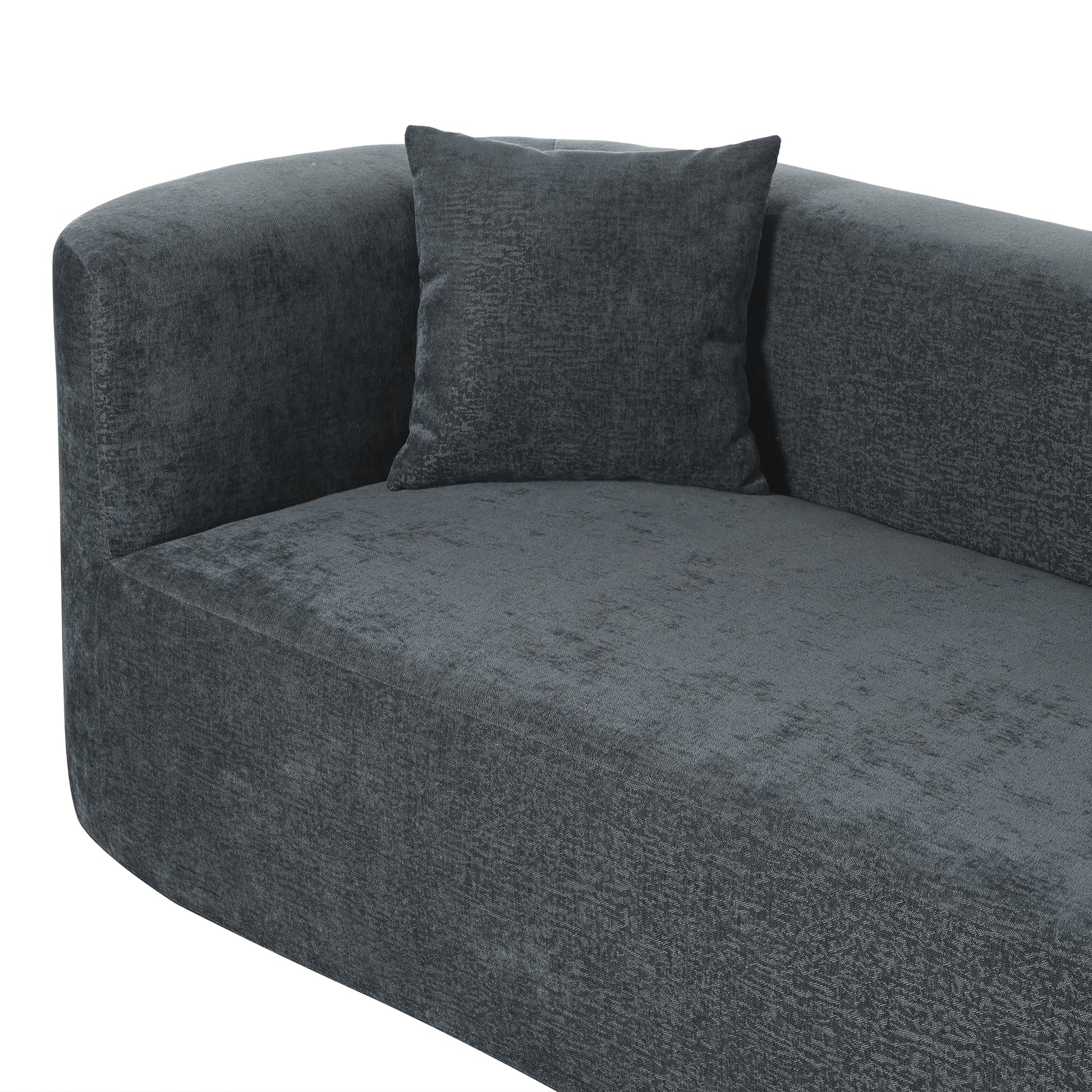 Modern Large 2 Piece Sectional Sofa With 3 Pillows,For Living Room, Bedroom Gray Polyester 2 Seat